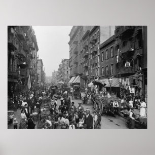 Verkopers op Mulberry Street Poster