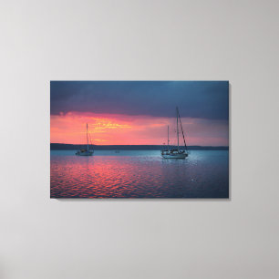 Verkoping naar de zonsondergang   Cienfuego, Cuba Canvas Afdruk