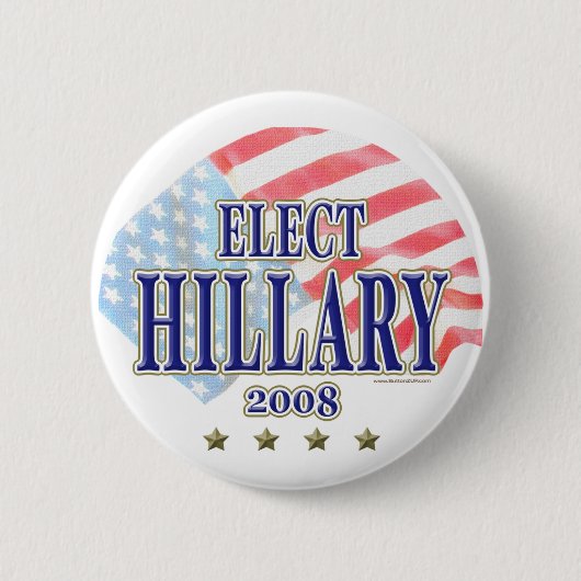 Verkozen Hillary 2008-Button Ronde Button 5,7 Cm (Voorkant)