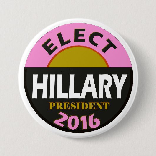 Verkozen Hillary 2016 Ronde Button 7,6 Cm (Voorkant)