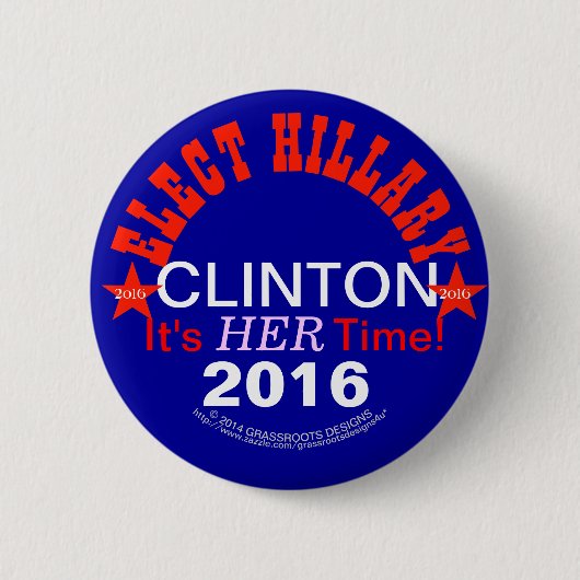 Verkozen Hillary Clinton 2016 Pinback-Buttonnen Ronde Button 5,7 Cm (Voorkant)