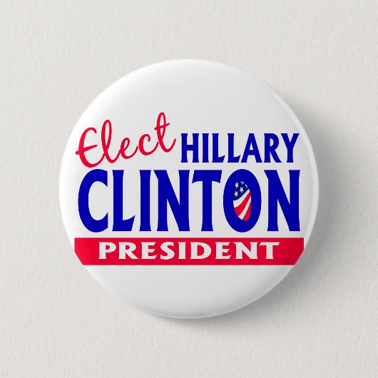 Verkozen Hillary Clinton President Ronde Button 5,7 Cm (Voorkant)