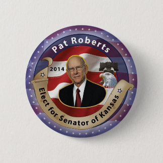 Verkozen Pat Roberts voor senator van Kansas - 201 Ronde Button 5,7 Cm