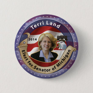 Verkozen Terri Land voor senator van Michigan - 20 Ronde Button 5,7 Cm