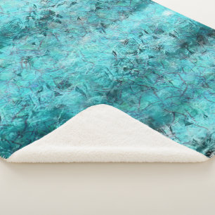 Verkreukeld blauw neon papier sherpa deken