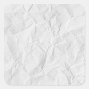 Verkreukeld Wit Papier Vierkante Sticker