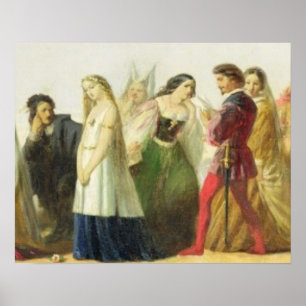 Verkrijging van personages uit Shakespeare (olie o Poster