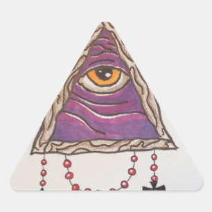 Verks alle zien oog driehoek sticker