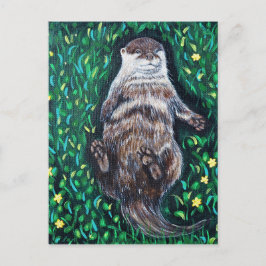 Verlaagd Otter-schilderen van de rivier Briefkaart