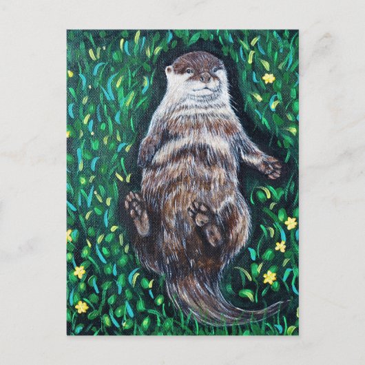 Verlaagd Otter-schilderen van de rivier Briefkaart (Voorkant)