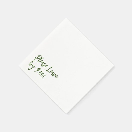 Verlaat alsjeblieft om 9 uur! Eenvoudige ontwerpbo Servet (Hoek)