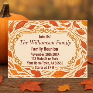 Verlaat de Autumn Family Reunion Invitation Kaart