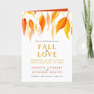 Verlaat herfst uit liefde voor bruiloft die foto's aankondiging