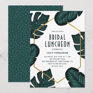 Verlaat Lijst Tropische Bridal Luncheon Uitnodigin Kaart