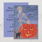 Verlaat Skeleton Halloween-feestuitnodigingen Kaart (Voorkant / Achterkant)