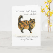 Verlaat Verjaardag Kaart - Bruine Tabby Cat (Gele Bloem)