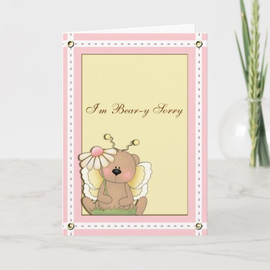 Verlaat verjaardagsvlinder Beer Kaart (Voorkant)