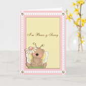 Verlaat verjaardagsvlinder Beer Kaart (Gele Bloem)