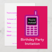 Verlangde feestdag met roze mobiele telefoon kaart (Voorkant / Achterkant)