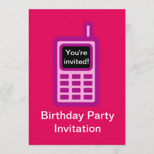 Verlangde feestdag met roze mobiele telefoon kaart