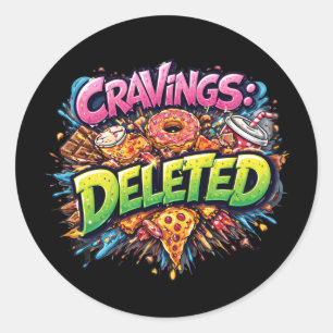 Verlangen Gewist – Vette Strips Junkfood Grafisch Ronde Sticker