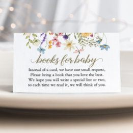 Verlanglijst babyboek Wildflowers Baby Shower Boek Informatiekaartje