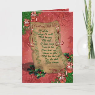 "Verlanglijstje" Kerst Wenskaart foto binnen Feestdagen Kaart