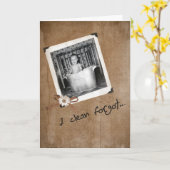 Verlate Birthda-baby in oude wastafel Kaart (Gele Bloem)