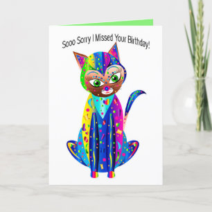 Verlate verjaardag, Calico Cat, Kaleidoscope Group Kaart