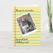 Verlate verjaardag Funny Squirrel in Party Pet Kaart (Voorkant)