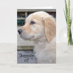 Verlate verjaardag-gouden retriever puppy kaart