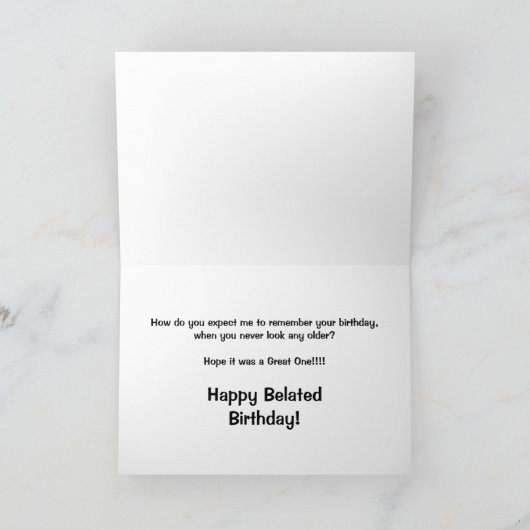 VERLATE VERJAARDAG KAART - NEE, ZEG ME DAT HET NIE (Binnen)