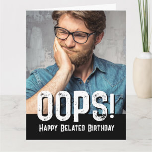 Verlate verjaardagsfoto en typografie Kaart