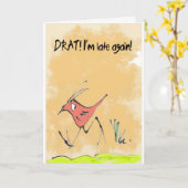 Verlate verjaardagsvogel kaart (Gele Bloem)