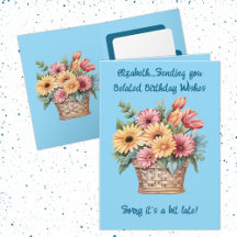 Verlate verjaardagswensen naam blauw