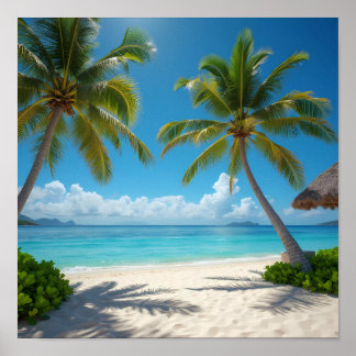 Verlaten Amerikaans strand Poster