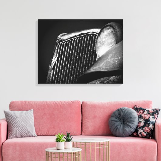 Verlaten auto canvas afdruk (Insitu (Woonkamer))