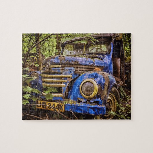Verlaten Blue Truck Legpuzzel (Horizontaal)