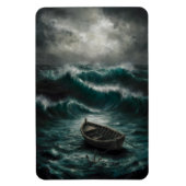 Verlaten boot in Stormy Waters Ocean Art Magneet (Verticaal)