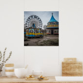 Verlaten Carnaval Leeg reuzenrad en tent Poster (Keuken)