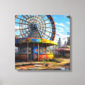 Verlaten carnaval reuzenrad Ai art Canvas Afdruk (Voorkant)