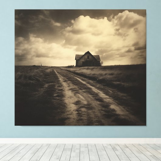 Verlaten echo's rustieke ingetogen effect canvas afdruk (Insitu (Houten vloer))