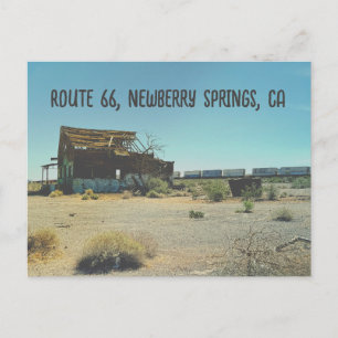 Verlaten gebouw, Route 66, Newberry Springs, CA Aankondigingskaart