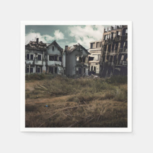 Verlaten gebouwen Vernietiging na apocalyps Servet