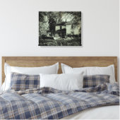 Verlaten Huis en auto Canvas Afdruk (Insitu (Slaapkamer))