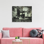 Verlaten Huis en auto Canvas Afdruk (Insitu (Woonkamer))