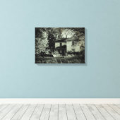 Verlaten Huis en auto Canvas Afdruk (Insitu (Houten vloer))