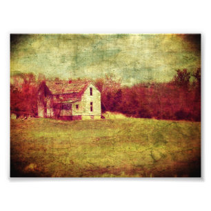 Verlaten huis foto afdruk