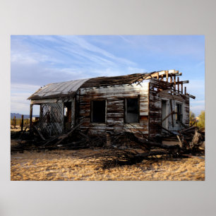 Verlaten huis in Kelso Californië Poster