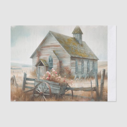 Verlaten Kerk 8 Weefselpapier Tissuepapier (Voorkant)